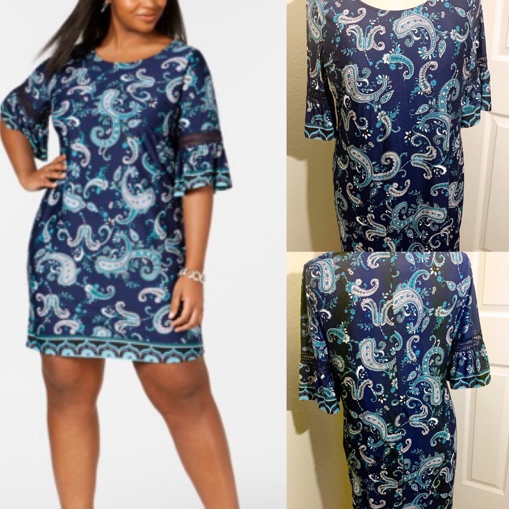 NY Collection Navy  Plus Petite Dress Size 1X
